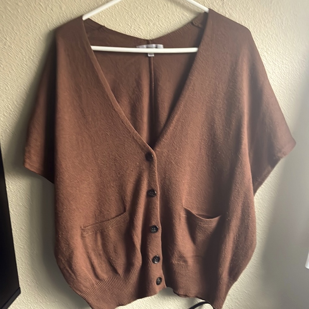 Brown V-Neck Cardigan